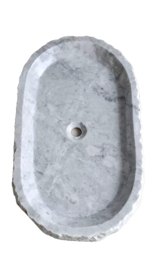 Lavabo Ovalado Rustico Bego 74X43X8 Blanco