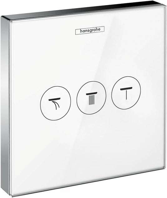 Mezcladora 15736400 Shower Select Glass para 3 Salidas Blanco Cromo - Hansgrohe