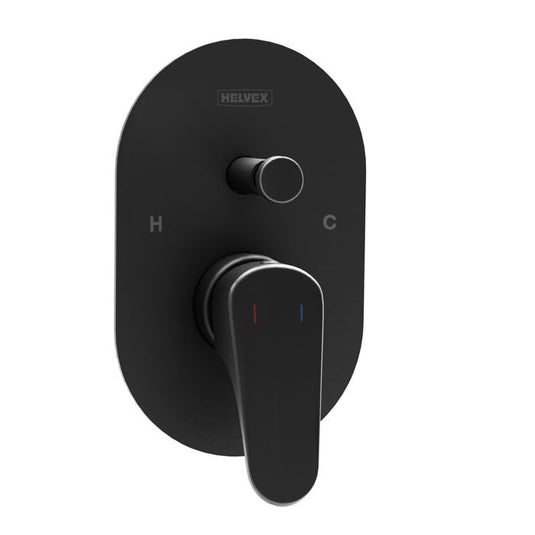 Mezcladora POT201EB Potenza para Regadera con Desviador Ebano - Helvex