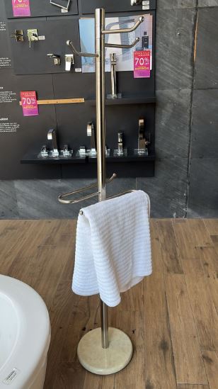 Toallero 02-D1213 Con Portabatas Base Marmol Cromo