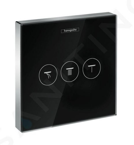 Termostato 15736600 Shower Select Glass 3 Salidas Negro/Cromo-Hansgrohe