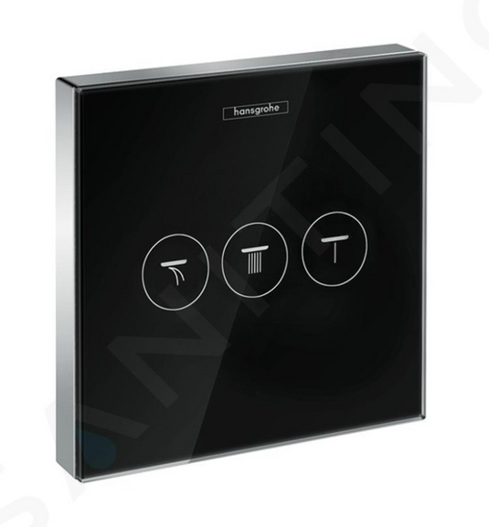 Termostato 15736600 Shower Select Glass 3 Salidas Negro/Cromo-Hansgrohe
